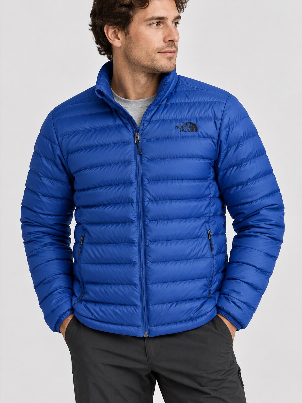 The North Face Mountain Light Blue 550 Down Insulated Puffer Jacket XL